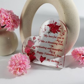 Heart-Shaped Acrylic Plaque, A Gift for Loved Ones, Transparent Design, Ideas for Mum's Birthday, Unique Presents for Couples and Family Decor, Romantic, Modern Art, Great for Any Occasion
