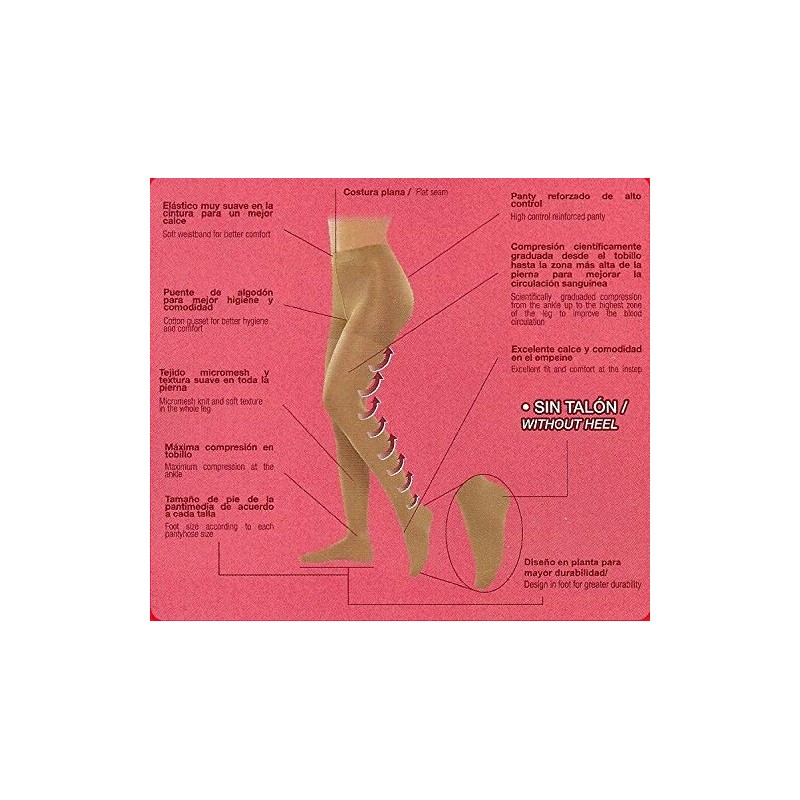 Pantimedia Prevent Mediana Compresión (Natural, Grande)