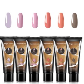 finger secret Nail Extension Gel,Poly Gels 6-Colors Set,Multiple Extension Poly Gels Nail Combinations for You to Choose,Extend Gel Combination with Nails Gel to Create Stylish Manicure (E4, 1SET)