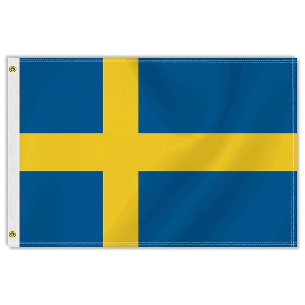 2×3 FT Sweden Flag,Medium 60×90 CM Swedish Outdoor Banner,100D Decor,Doube