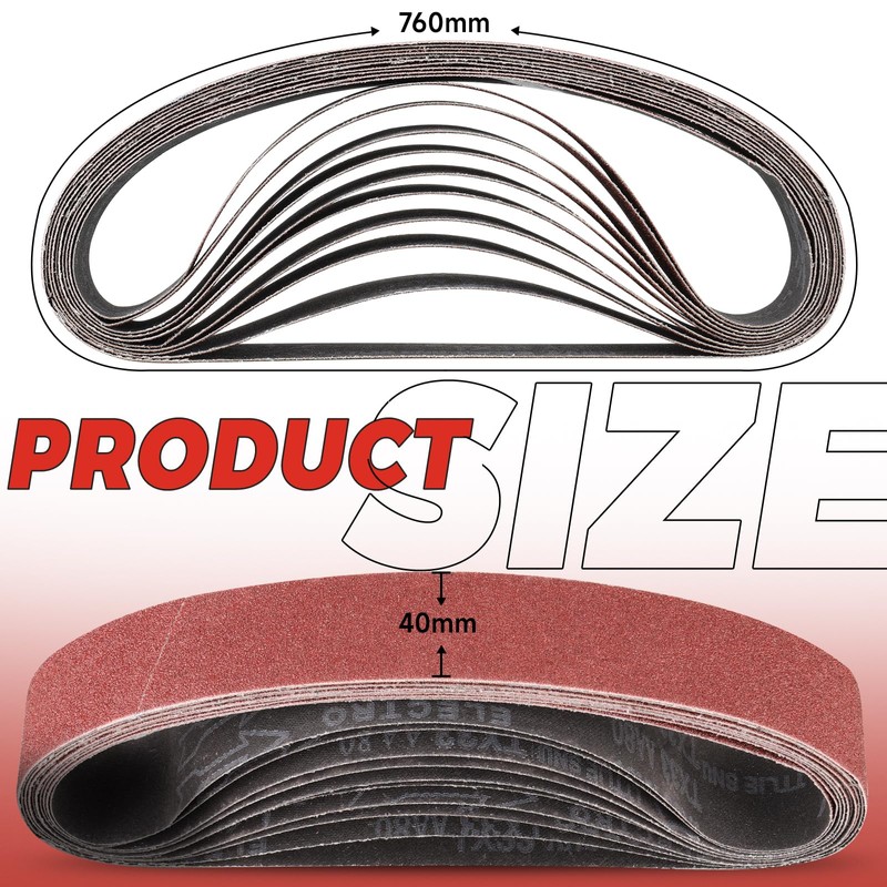STEBRUAM Sanding Belt 40 x 760 mm,12PCS 120 Grit