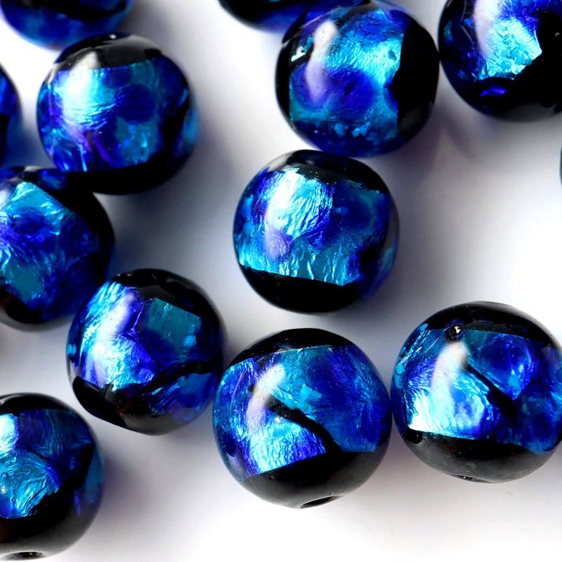 Gold Stone Glowing Firefly Glass, Blue, 0.5 inches (12 mm),