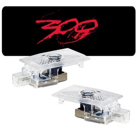 2pcs Never Fade Car LED Door Logo Compatible for 300 300C 300S 2005-2024,Ghost LED Projector Laser Courtesy Step Shadow Light Accessorie (Red)