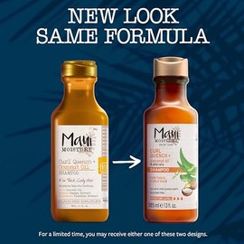 Maui Moisture, Curl Quench + Coconut Oil, Shampoo, Control de Rizos para Cabello Rizado y Ondulado, Sin Parabenos, Aceite de Coco, 385 ml