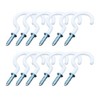 Merriway BH06816 (15 Pcs) White Plastic Coated Cup Hooks 22mm