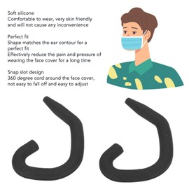 Vikye Mask Ear Protecting,Ear Protectors for Masks,Reusable Hook Silicone Sleeve to Prevent face Cover Rope Ear Pulling,Effectively Relieve Ear Pain,Suitable for Children Adults (Black)