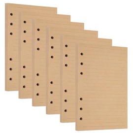 6 Pack A5 Refill Paper, 6 Hole Kraft Paper, Lined, 270 Sheets / 540 Pages Refill Paper Note Paper for Ring Binder Inserts, Refillable A5 Notebook