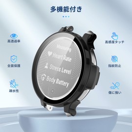 For Garmin Lily2 Active Case, Cover, Glass Film Integrated Case, [NOUKAJU] For Lily2 Active Smart Watch Case, Protective Film Integrated Protective Case PC + Tempered Glass Protective Cover Integrated