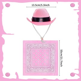 LaVenty Cowboy Hat Cat Cowboy Hats Pet Cowboy Costume Mini Cowboy Hat for Dogs Cat for Costume Cosplay Pet Party Decoration Pink