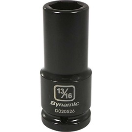 Dynamic Tools D020526 3/4" Drive 6 Point SAE Impact Socket with 13/16" Deep Length