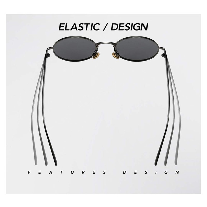 BOUACOUA Retro Steampunk Style Sunglasses Round Metal Frame Sunglasses for