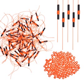 Bobber Stops Plastic Beads 100pcs Fishing Floats Corks String Knots for Fishing Line Leader Freshwater Saltwater Pink Orange Green