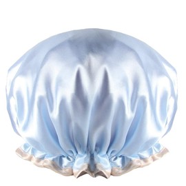 Krueis Shower Cap 3 Pack Shower Caps for Women Double Layers Waterproof Bathing Shower Hat Reusable Hair Protection Shower Cap (B)