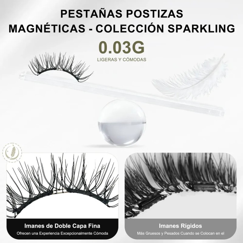Go Juego De Pestañas Postizas Con Banda Magnética