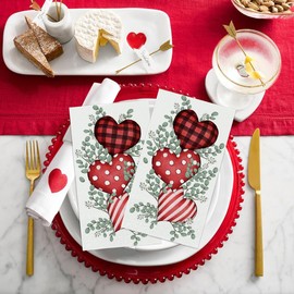 Horaldaily - Servilletas decorativas de papel desechables de 100 San Valentín, para fiestas, almuerzos, cenas, cocinas y baño