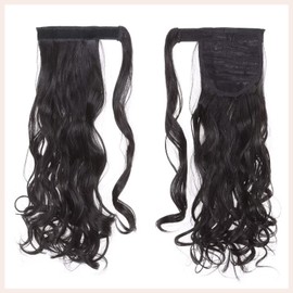 TESS Ponytail Extension Blonde 40 cm, Blonde (#24/613) Wavy Braid Extension Ponytail Hairpiece 90 g Long Hair Extension Braid