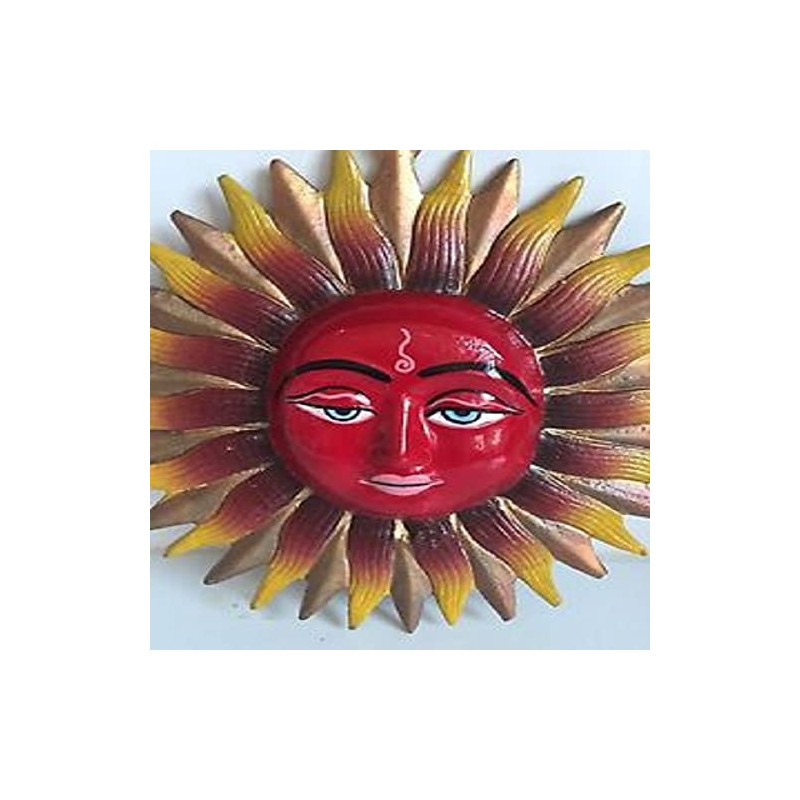 Astroghar Metal vastu Sun god Wall Hanging in White Metal