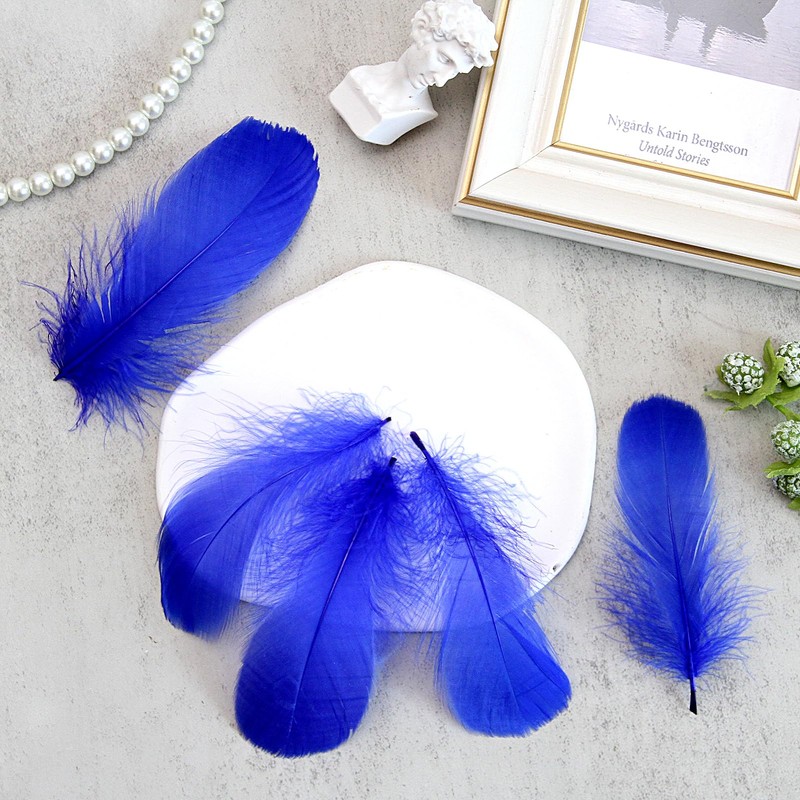 Lamar Feather 300pcs Blue Feathers 2-3 Inches Bulk Feathers for