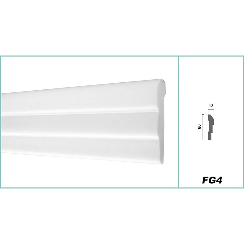 HEXIM O Wall Moulding Modern XPS Polystyrene White, 2 Metres