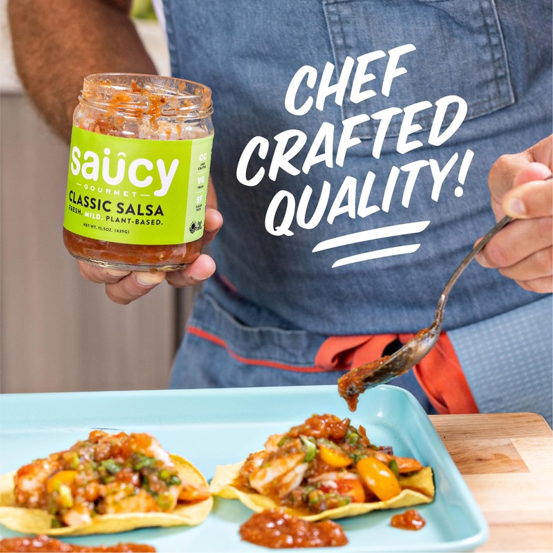 Saucy Gourmet Classic Salsa - Chef-Crafted Mexican Restaurant-Style Dip with