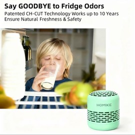 HOMIKE Refrigerator Deodorizer, Odor Eliminator,Last up to 10 Years for Car,Closet,Shoes Cabinet,Fridge and Freezer,Outperforms Baking Soda and Activated Carbon (Green)