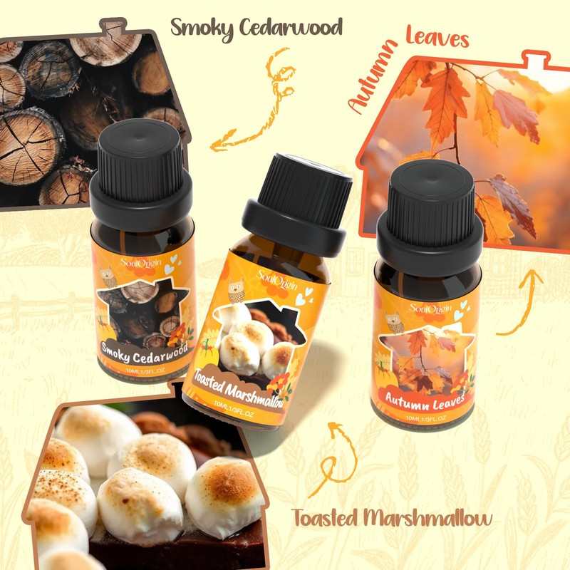 Soulorigin Fall Cozy Cabin Fragrance Oils Set, Essential Oil for