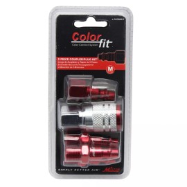 Milton Industries (1) Milton COLOR FIT S-305MKIT 5 PC Coupler & Plug set, 1/4" NPT, RED, Free S&H