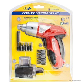 Marksman Cordless Power Screwdriver & Bits Set - 3.6 Volts