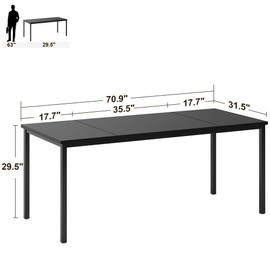 SogesGame Computer Desk, 71 inches Desk & Workstations for Home Office, Writing Study Corner Desk, Modern Simple Style Laptop Table, Easy to Assemble, Black