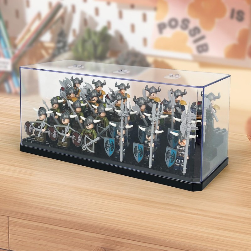 DVKKHD 4 Tier Minifigure Display Case, Clear Acrylic Storage Box,