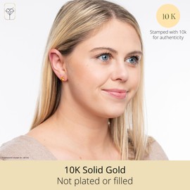 MAX + STONE 10k White Gold 5mm Princess Cut February Birthstone Amethyst Square Stud Earrings for Women