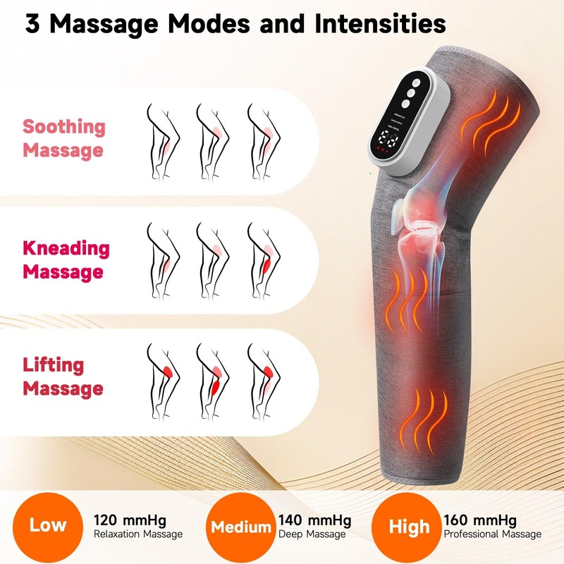 Leg Massager with Air Compression, Electric Leg Massager with 3