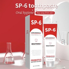Sp6 Probiotics Toothpaste Whitening, Sp-6 Probiotic Whitening Toothpaste, Sp 6 Toothpaste Fresh Breath, Pasta Dental Sp-6, Fluoride-Free, for Teeth Whitening and Gum Health