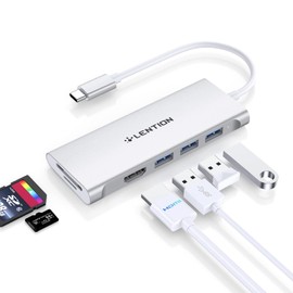 LENTION USB C Hub with 4K HDMI, USB 3.0, SD&TF Card Reader, for 2024-2016 MacBook Pro/Air 13/14/15/16, Surface, Chrombook, Laptop, Universal Multiport USB-C Adapter Thunderbolt 3/4