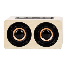 Digiquest - Woody Wireless Speaker - with Live Voice, Natural Wood