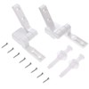 Canomo Universal White Plastic Toilet Seat Hinges Replacement with Bolts