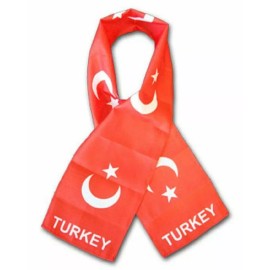 RFCO Turkey Country Lightweight Flag Printed Knitted Style Scarf 8"x60"