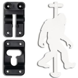 Sasqlatch Original Bigfoot - Made in Oregon, USA. Premium UV Shielded Camper Door Latch. 6" T Style RV Door Holder (Abominable Snowman AKA Yeti, Black Bracket)