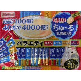 CIAO Churu Lactic Acid Bacteria Variety, 40 Bottles