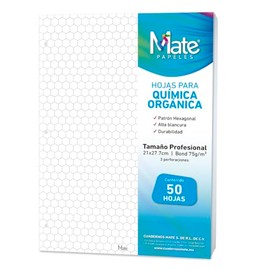 Mate | Hojas Para Carpeta | Carta | 50 Hojas | Química | Hexagonal