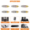 KUOQIY 6 PCS Gold Plated RCA Plug Audio Video Connector,