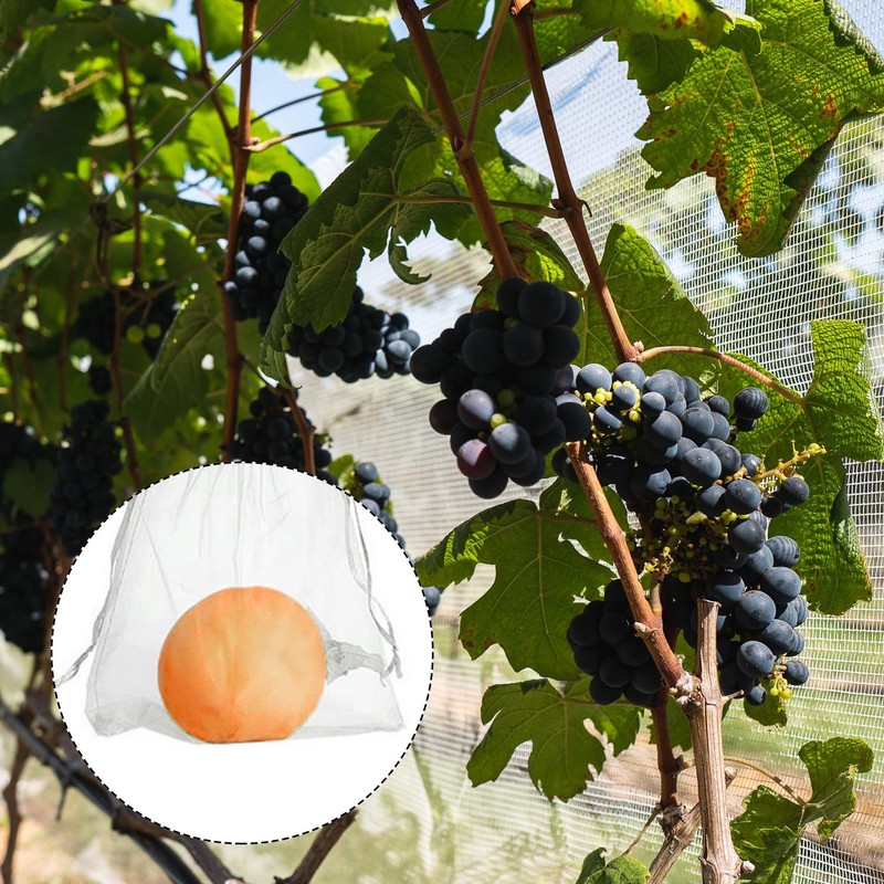 Rumyve24pcs Fruit Net Bag with Drawstring,20× 30cm Garden Fruit cover