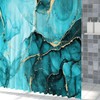 ChloropLastid Teal Marble Shower Curtains Abstract Ink Art Painting Shower