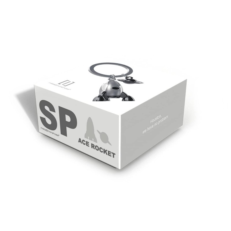 Fusée Solar Planet Keyring, Black, Silver, One Size