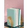 moses. libri_x Gingko Bookend Set of 2, Decorative Metal Book