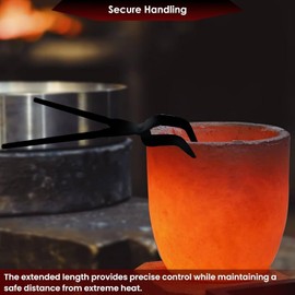 Simond Store 24" Blacksmith Tong Foundry Hinged Metal Tongs for Clay Graphite and Graphite Crucibles, Heavy Duty Steel Tong for Metal Melting Refining Casting Gold, Silver