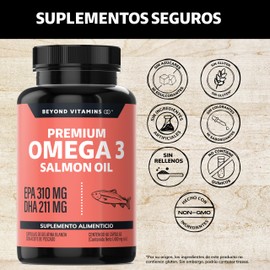 Beyond Vitamins | Omega 3 Salmon Oil | Aceite de Pescado Ultra Concentrado en Ácido Eicosapentaenoico (EPA) y Ácido Docosahexaenoico (DHA)| Aceite Noruego (60 Caps)