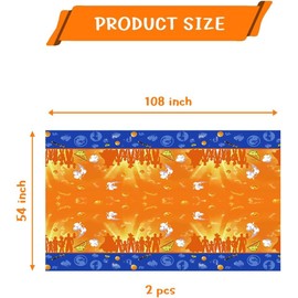shishiruyizhong 2Pcs Anime Theme Tablecloth Birthday Party Tablecloth 54“ x 108”, Cartoon Dragon Designs Animation Theme Supplies Party Birthday Decorations