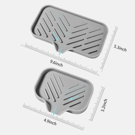 Kitchen Sink Tray,3 Pcs Silicone Sponge Holder for Kitchen Sink Organizer, Kitchen Soap Tray Self Draining Soap Dish for Bathroom