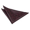 DQT Woven Swirl Floral Wedding Pocket Square Handkerchief - Black